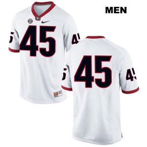 Men's Georgia Bulldogs NCAA #45 Reggie Carter Nike Stitched White Authentic No Name College Football Jersey LLO8654LW